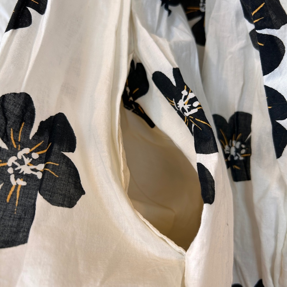 Who What Wear Womens XL White Black Floral Tiered Cotton Mini Babydoll Dress - Picture 9 of 9